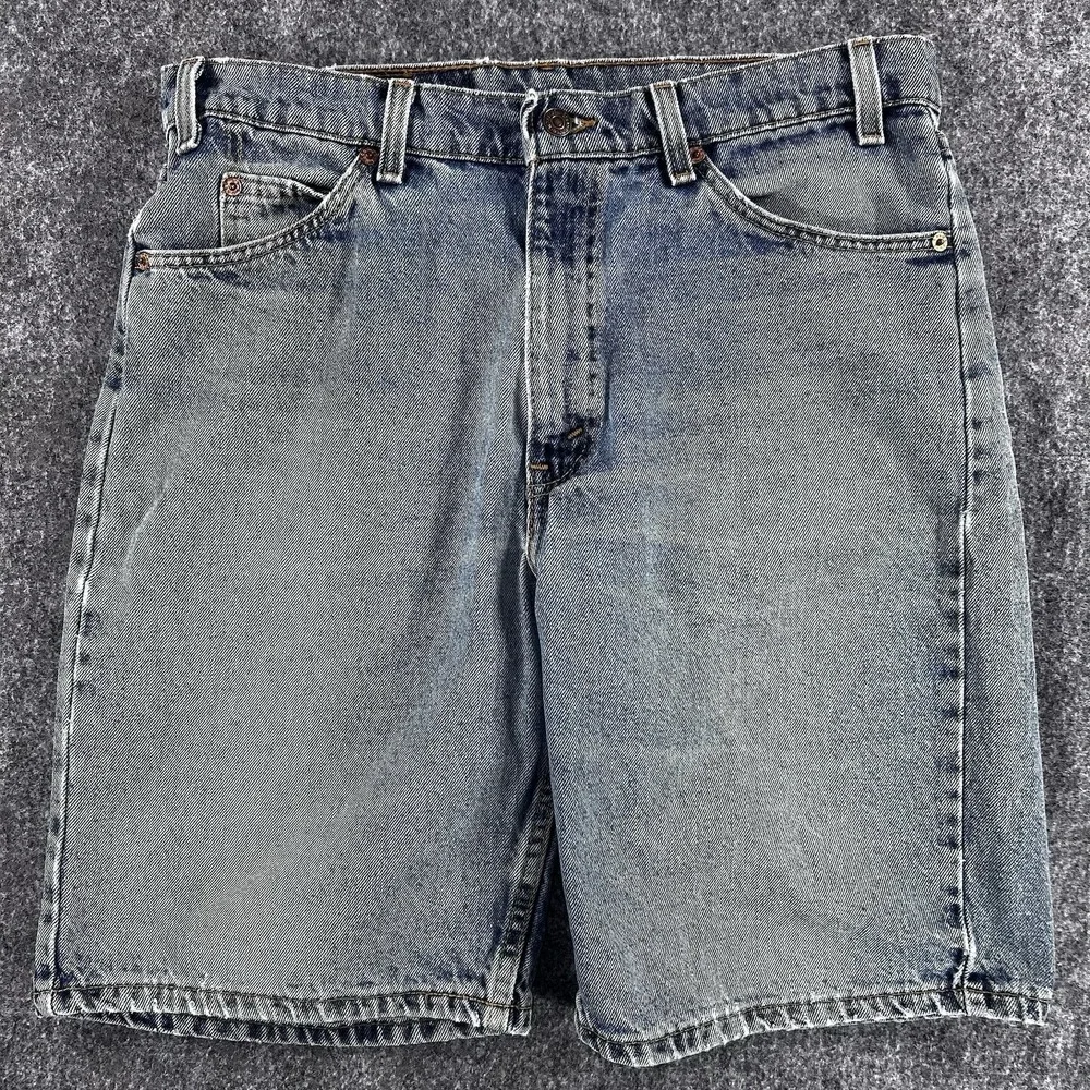 Vintage 90s Levi's 550 Size 34 Relaxed Fit Denim Blue Jeans Orange Tab Shorts